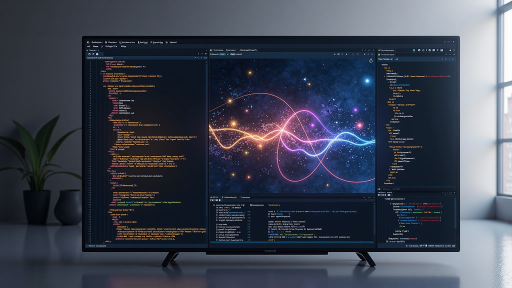 视频教程缩略图，展示编程教学界面，深灰色背景，蓝色代码高亮